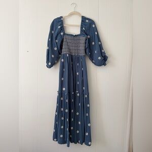 Free People Dahlia Embroidered Maxi Dress